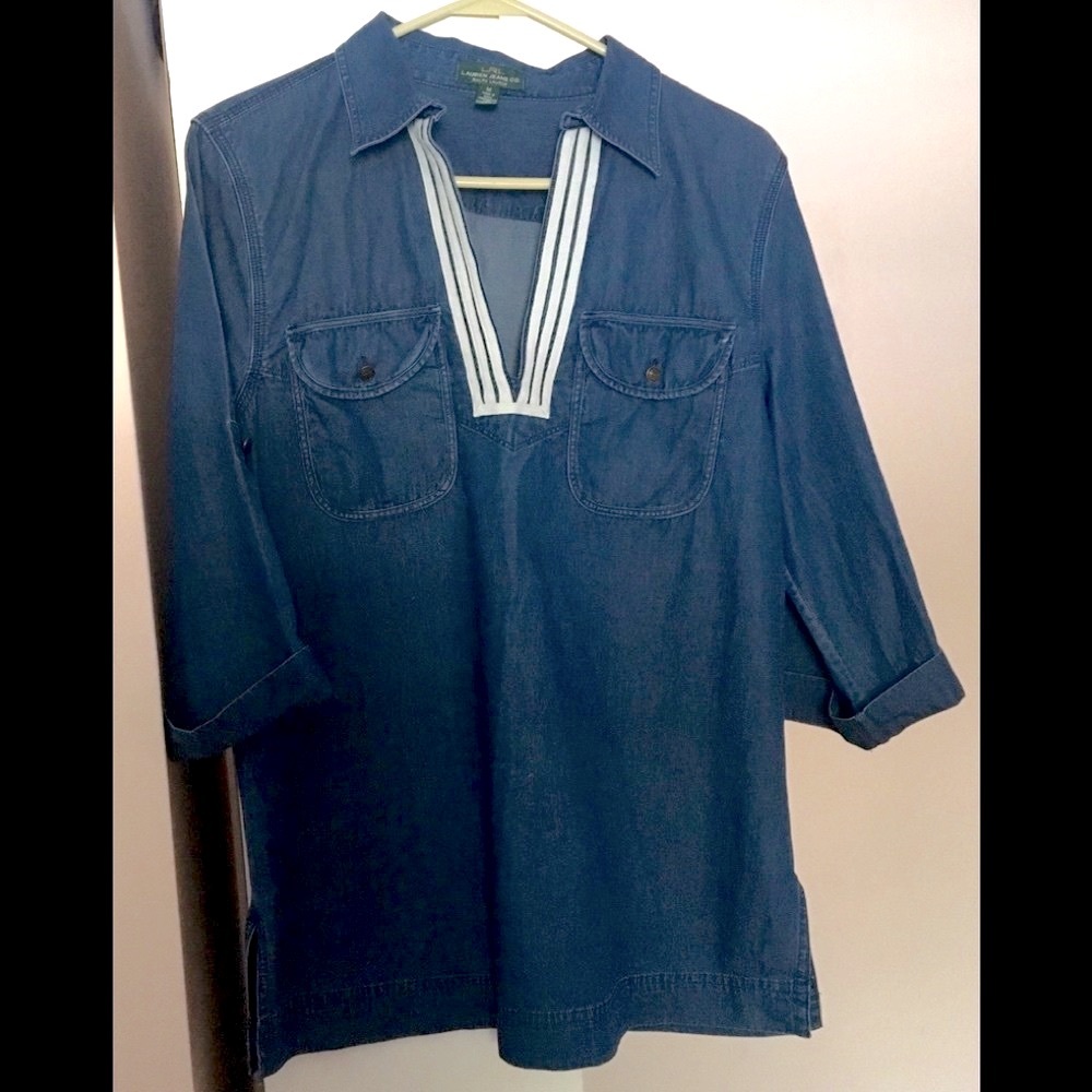 Lauren Jeans by Ralph Lauren.  Denim shirt.  Med